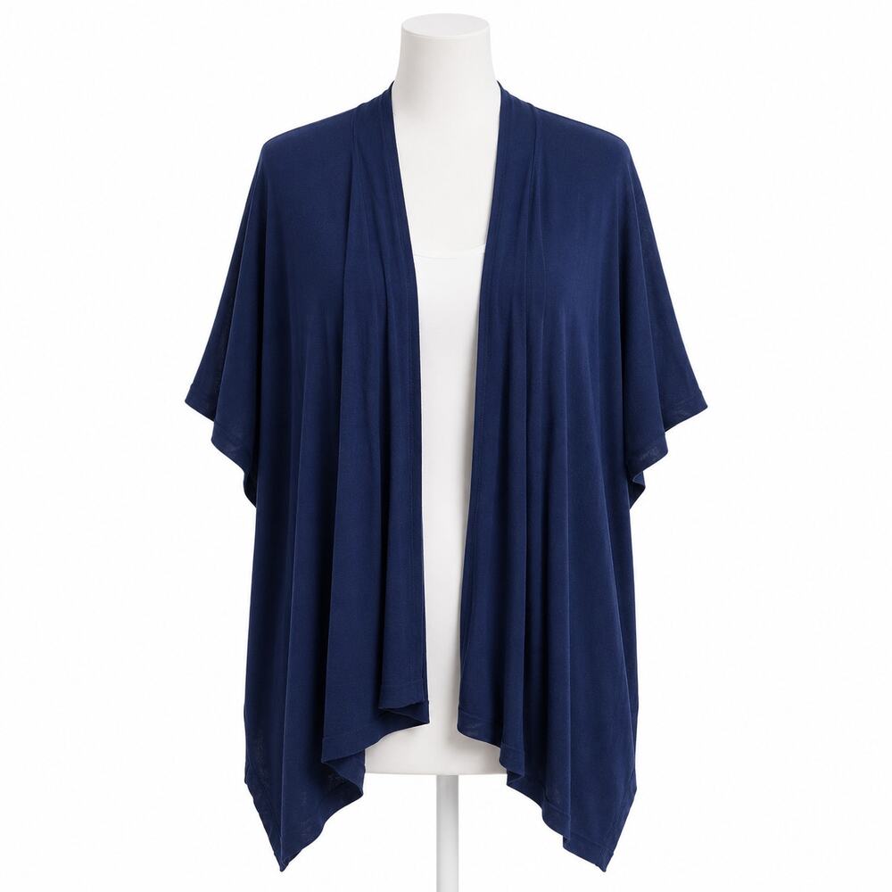 Avenue Women’s Navy Blue Open Front Cardigan Sweater - Plus Size 26/28